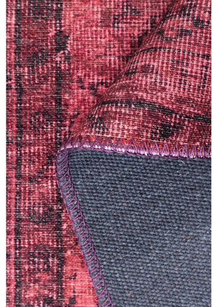 Birmingham Klasik Kırmızı Polyester Dikdörtgen Modern Desenli Pamuk Makinada Yıkanabilir Hav Toz Vermez Leke Tutmayan Kaymaz Taban Dijital Makine Baskı Salon Yolluk Mutfak Halı fırsatları