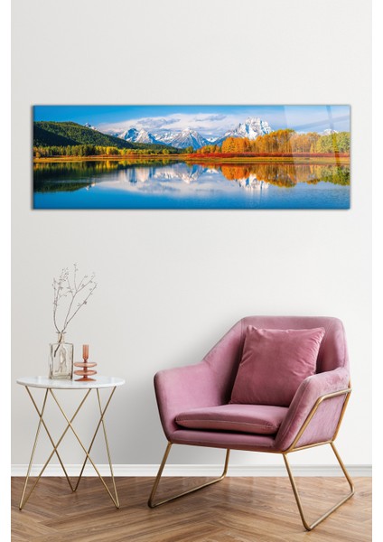 Sonbahar Doğa Manzarası Panoramik Cam Tablo, Darbelere Dayanıklı Kırılmaz Cam, Hediyelik fiyatları