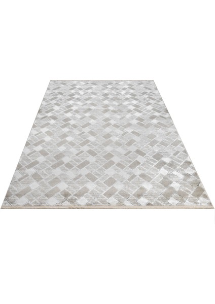Lisa Geometrik Gri Mikrofiber Dikdörtgen Modern Desenli Akrilik Hav Vermeyen Leke Tutmayan Kolay Temizlenen Yumuşak Makine Salon Yolluk Mutfak Halı