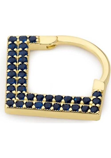 Lacivert Taşlı Üçgen Helix Piercing