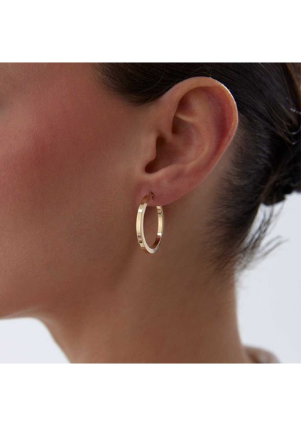 Large 2.50MM Kenarlı Boru Halka Küpe