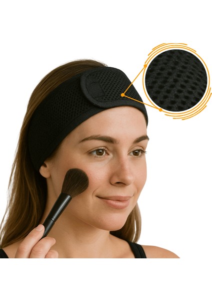 Fileli Saç Bandı 2li Set Makyaj Uygulama Cırtlı Hava Alabilir Cilt Bakım Yoga Spa Ter Sporcu Bandana