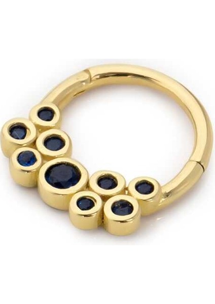 Lacivert Balonlu Helix Piercing