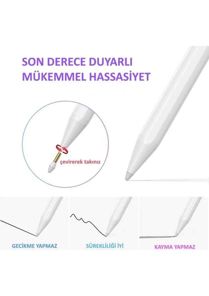 Dijital Şarjlı Avuç Içi Algılamayan Stylus Yedek Kalem Ucu Stylus Pen Spare Tip Yedek Uç fırsatları