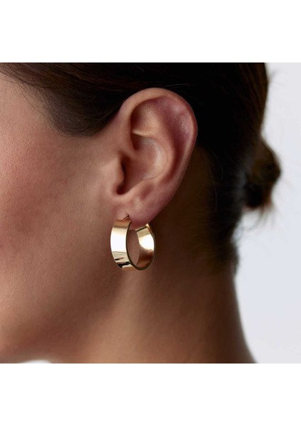 Large Mona Kesme Halka Küpe