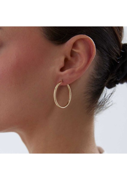 Xlarge 2.50MM Oval Boru Halka Küpe