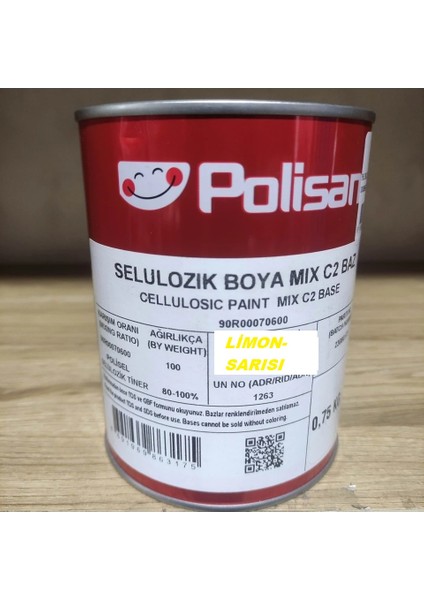 Limon Sarısı Selülozik Boya 0.75 Litre Kodu: Ral 1021
