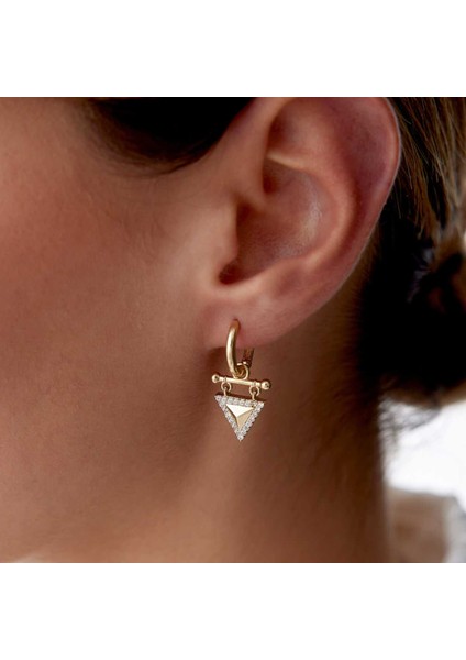 Üçgen Prizma Flama Küpe