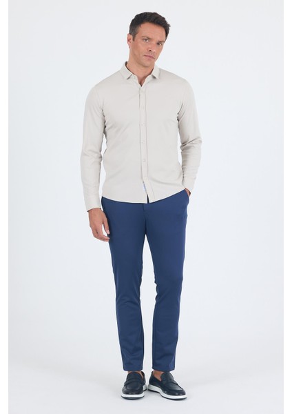 Taş Rengi Uzun Kol Düz Örme Polo Yaka Cepsiz Esnek Classic Slim Fit Gömlek 1004250153_610 fiyatları