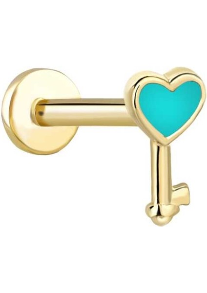 Mint Kalp Anahtar Tragus Piercing