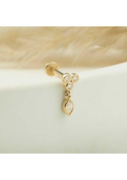 3 Taşlı Sallantılı Minimal Tragus Piercing fiyatları