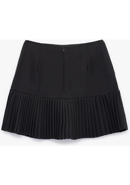 Krep Kumaş Piliseli Mini Etek fiyatları