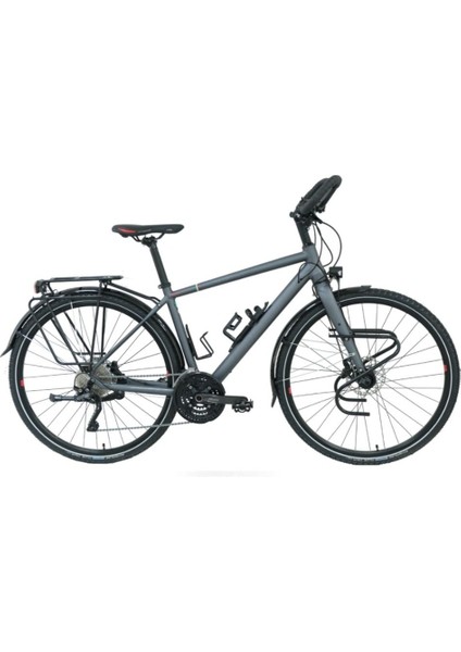 Cr-T World Hd - 28 Jant 51CM Kadro 22 Vites Şehir Bisikleti - Mat Antrasit Kırmızı