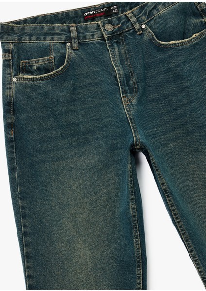 Normal Bel Pamuklu Vintage Straight Fit Jean Pantolon modelleri