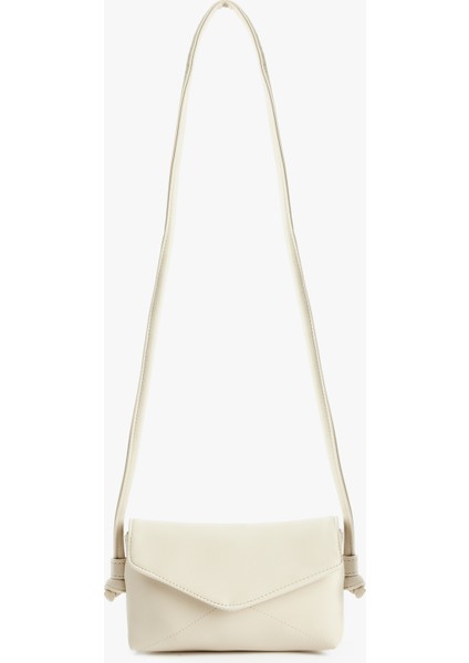 Suni Deri Saplı Kapaklı Çapraz Çanta