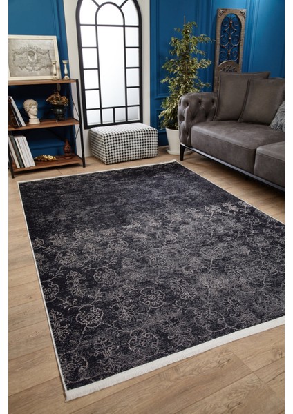 Kujawski Gri Göbekli Etnik Modern Desenli Makinada Yıkanabilir Hav Toz Vermez Leke Tutmayan Kaymaz Taban Dijital Makine Baskı Salon Yolluk Mutfak Halı fiyatları