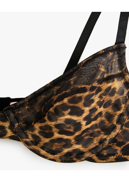 Tül Detaylı Balenli Leopar Desenli Sütyen modelleri