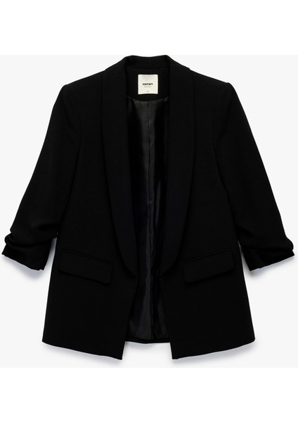 Regular Fit Şal Yaka 3/4 Kollu Blazer Ceket