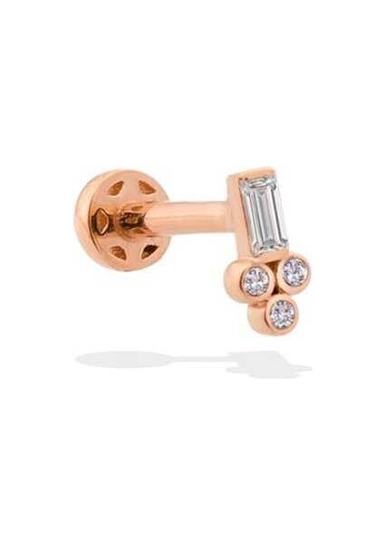 Taşlı Üç Toplu Baget Tragus Piercing