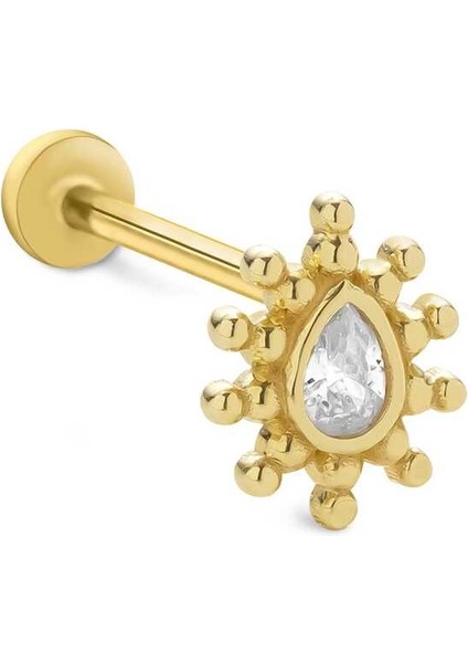 Point Frame Damla Tragus Piercing