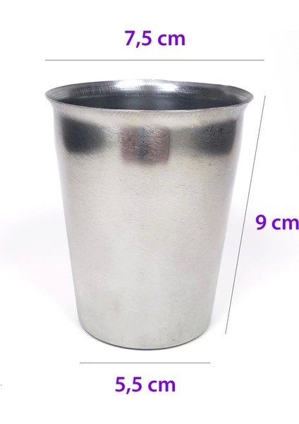12 Adet Paslanmaz Çelik Krom Bardak 9 x 7,5 x 5,5cm fiyatları