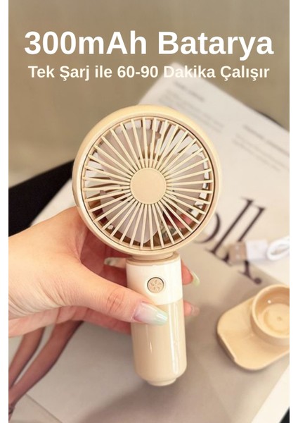 Taşınabililir Mini USB Şarjlı 3 Kademeli El Masaüstü Vantilatör Fan Soğutucu YM88214 fırsatları