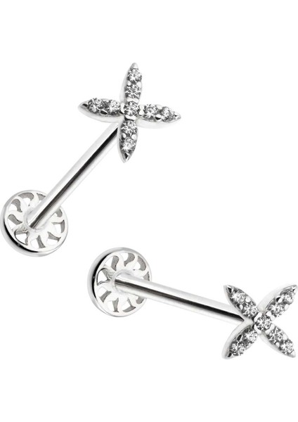 Çarpı Model Taşlı Tragus Piercing modelleri