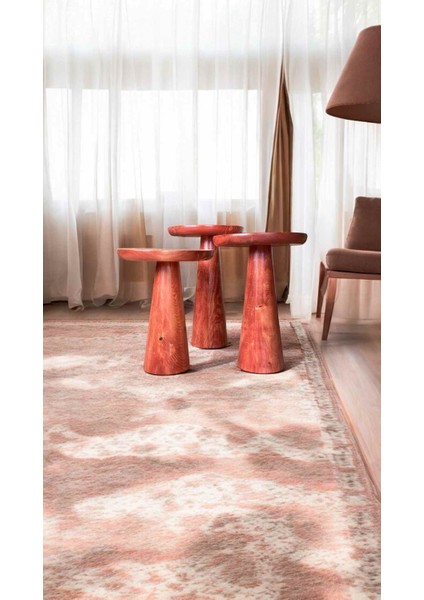 Doğal Masif Ahşap 3’lü Sehpa Takımı – Maun Renk Mantar Zigon Fiskos Sehpa modelleri