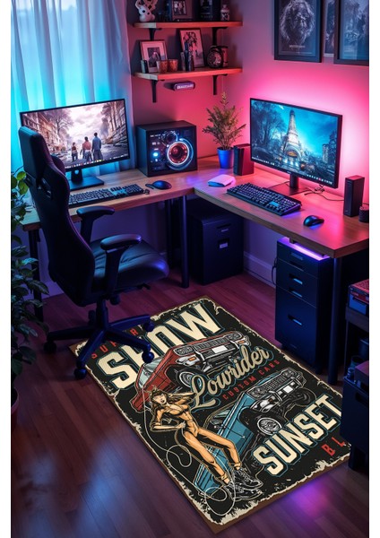 Anitika Araç Desenli Kaymaz Taban Makinede Yıkanabilir Gaming Oyuncu Gamer Genç Odası Halısı fiyatları