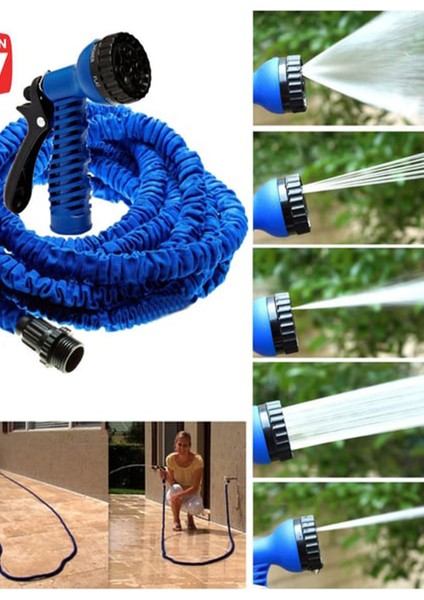 30 Metre Uzayan Bahçe Sulama Araç Yıkama Hortumu 7 Kademeli Başlıklı fiyatları