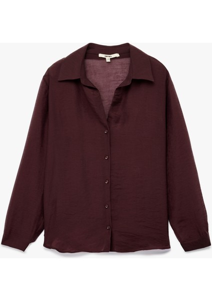 Bol Kalıp Uzun Kollu Klasik Yaka Gömlek