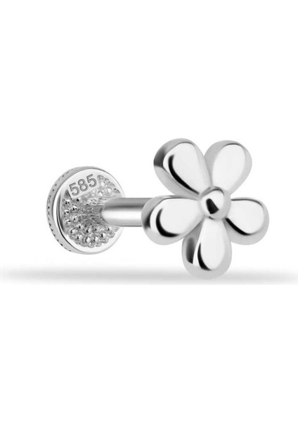 Çiçek Motifli Minimal Tragus Piercing