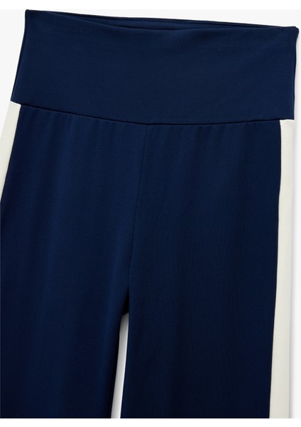 Ispanyol Paça Şerit Detaylı Interlok Kumaş Spor Tayt modelleri