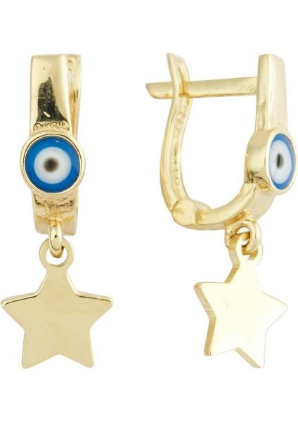 Sallantılı Gözlü Yıldız Çocuk Küpesi