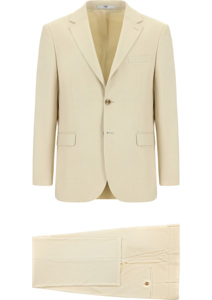 Relaxed Fit Rahat Kesim Klasik Desenli Takım Elbise