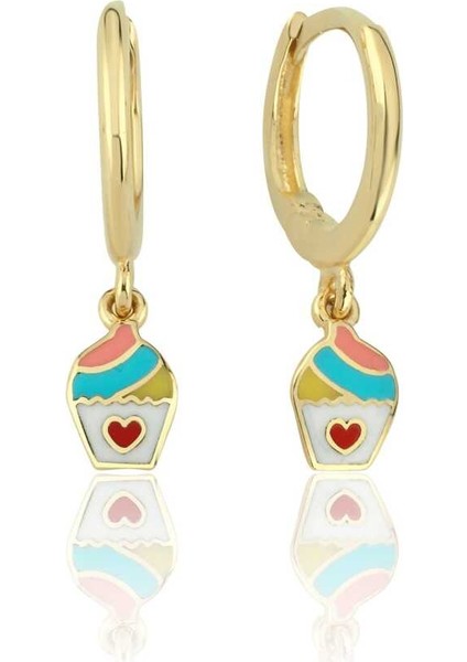 Cupcake Halka Sallantılı Çocuk Küpesi