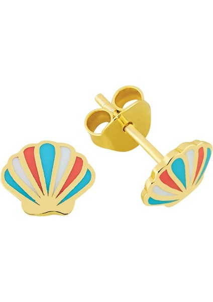 Renkli Deniz Kabuğu Çocuk Küpesi