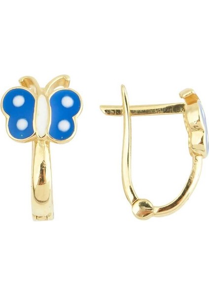 Mavi Kelebek Çocuk Küpesi