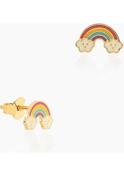 Rainbow Vidalı Çocuk Küpesi