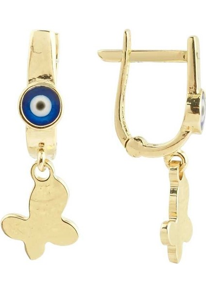 Sallantılı Gözlü Kelebek Çocuk Küpesi