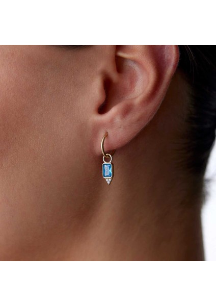 Triangle Uç Turkuaz Baget Küpe