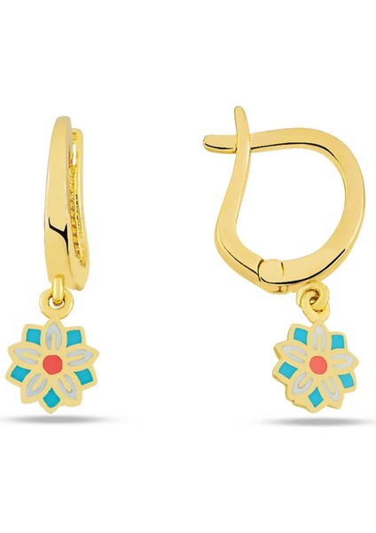 Sallantılı Iç Içe Yıldız ve Çiçek Çocuk Küpesi