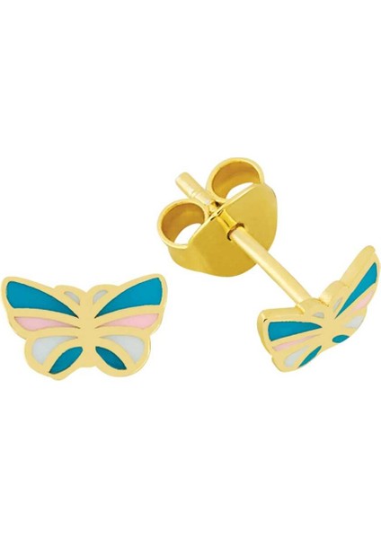 Renkli Kelebek Çocuk Küpesi