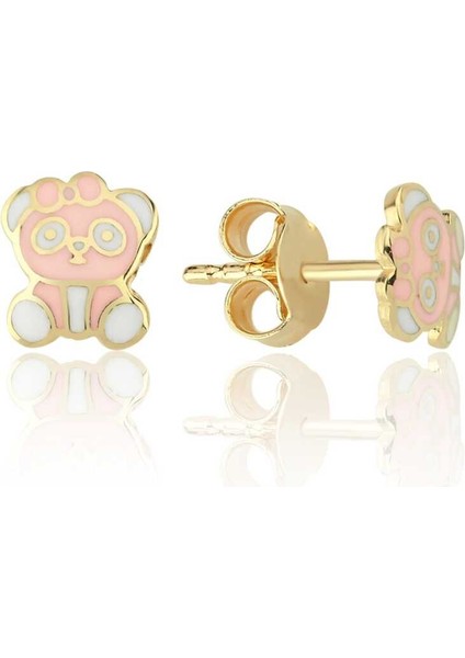 Pembe Panda Çocuk Küpesi