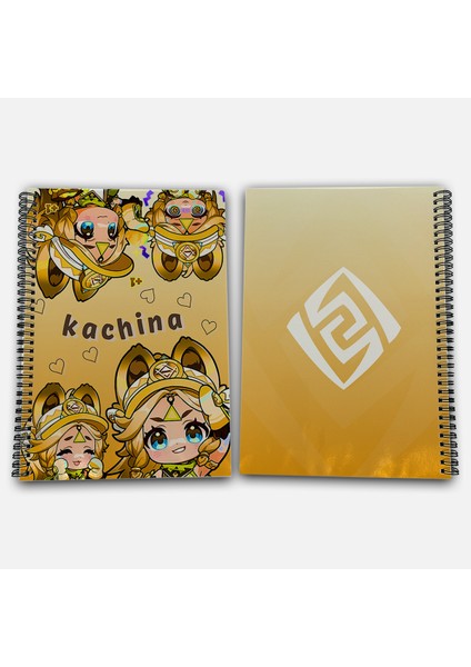 Genshin Impact Kachina Çizgili A4 Okul Defteri 72 Yaprak