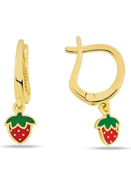 Sallantılı Çilek Çocuk Küpesi