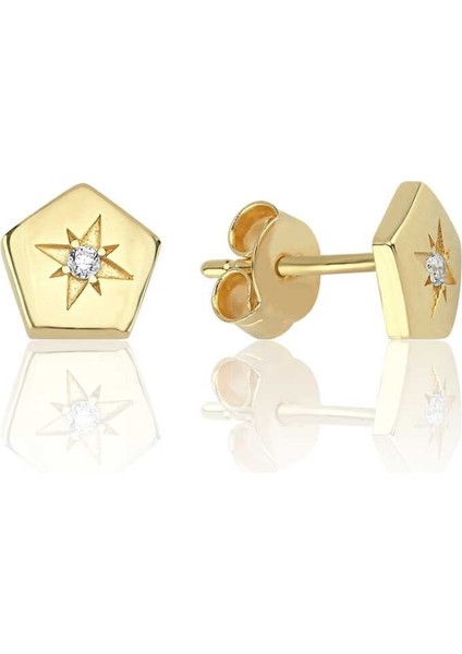 Pırıltı Beşgen Çocuk Küpesi