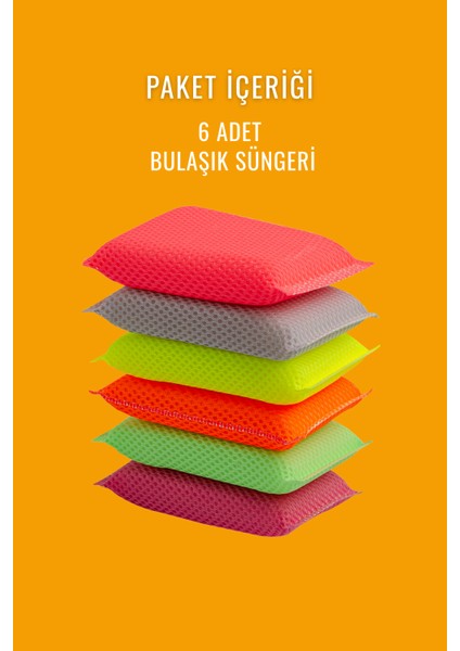 6 Adet Mikrofiber Lifli Bulaşık Süngeri – Özel Dokulu Dayanıklı Mutfak Temizlik Süngeri Seti fiyatları