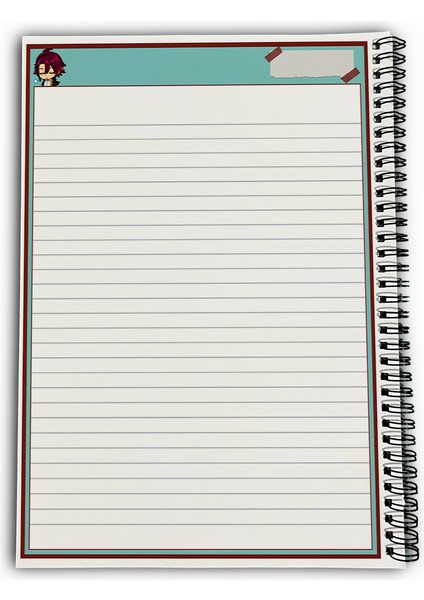 Genshin Impact Heizou Çizgili A4 Okul Defteri 72 Yaprak