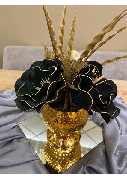 Gold Vazo Eva Aranjman(3 Adet)(AYNA DAHİL DEĞİLDİR.)